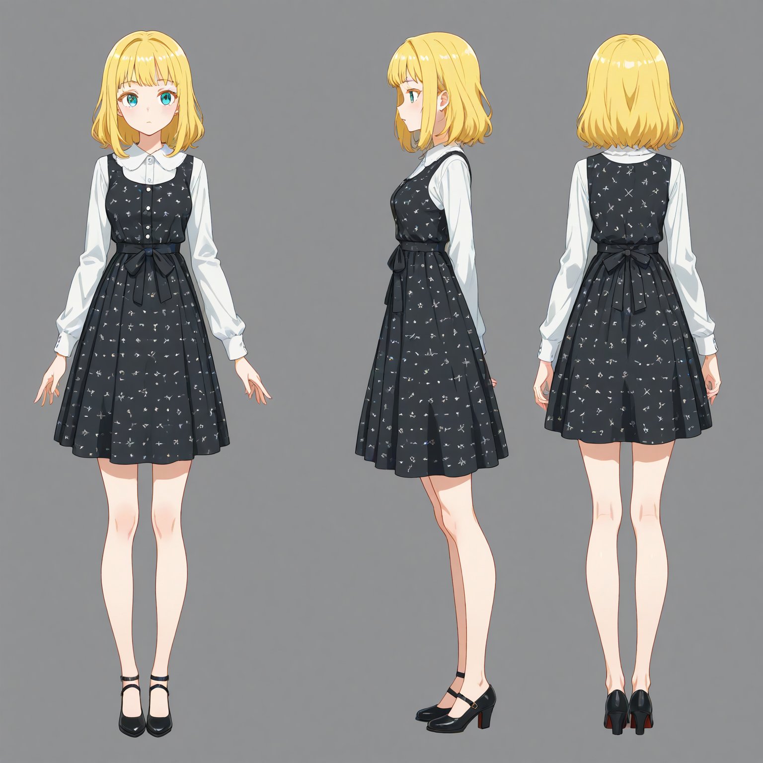 1950-1959 fashion,  turnaround,  simple background by 幽鬼処刑人２年目 on Tensor.Art