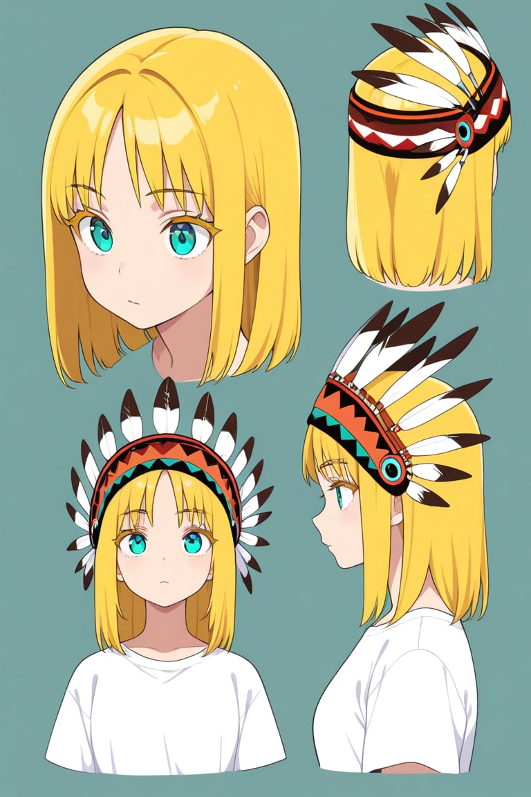 Native american headdress,  portrait,  reference sheet by 幽鬼処刑人２年目 on Tensor.Art