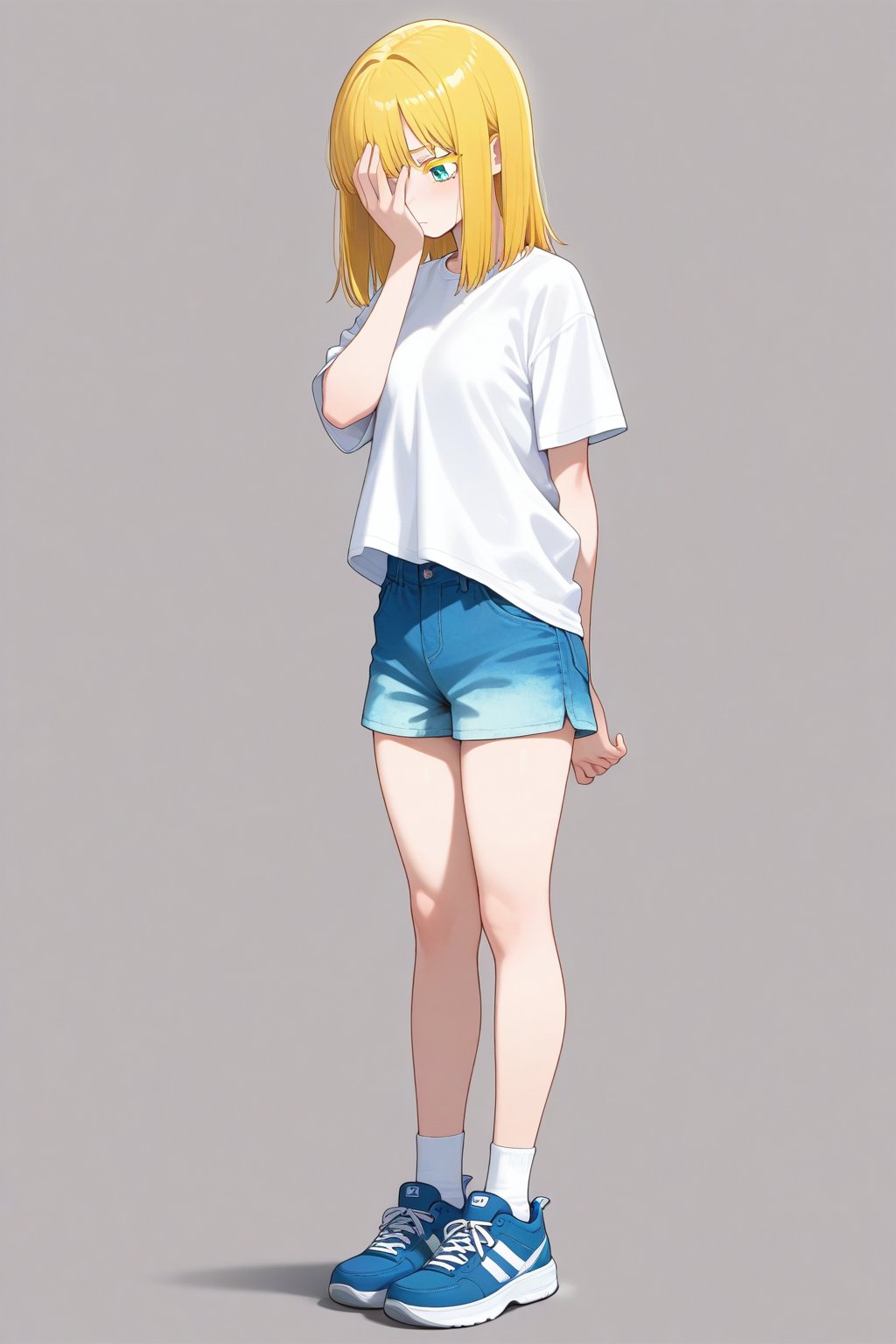 Facepalm,  1girl,  medium hair by 幽鬼処刑人２年目 on Tensor.Art
