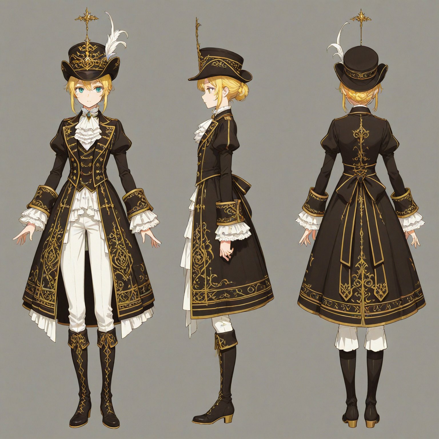 Aristocratic clothes,  Headwear,  turnaround by 幽鬼処刑人２年目 on Tensor.Art