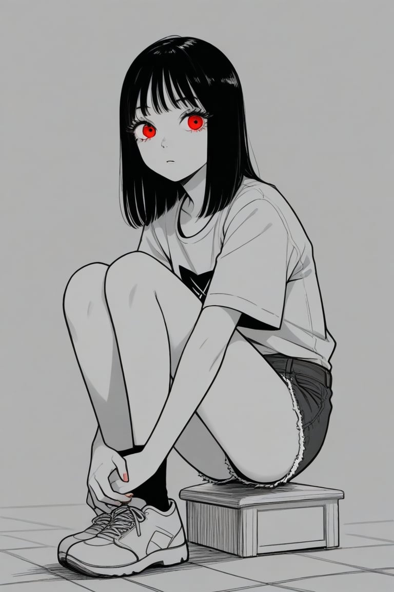 Spot color,  1girl,  medium hair by 幽鬼処刑人２年目 on Tensor.Art
