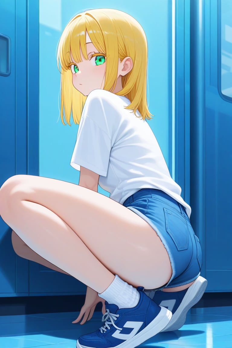 Blue theme,  1girl,  medium hair by 幽鬼処刑人２年目 on Tensor.Art