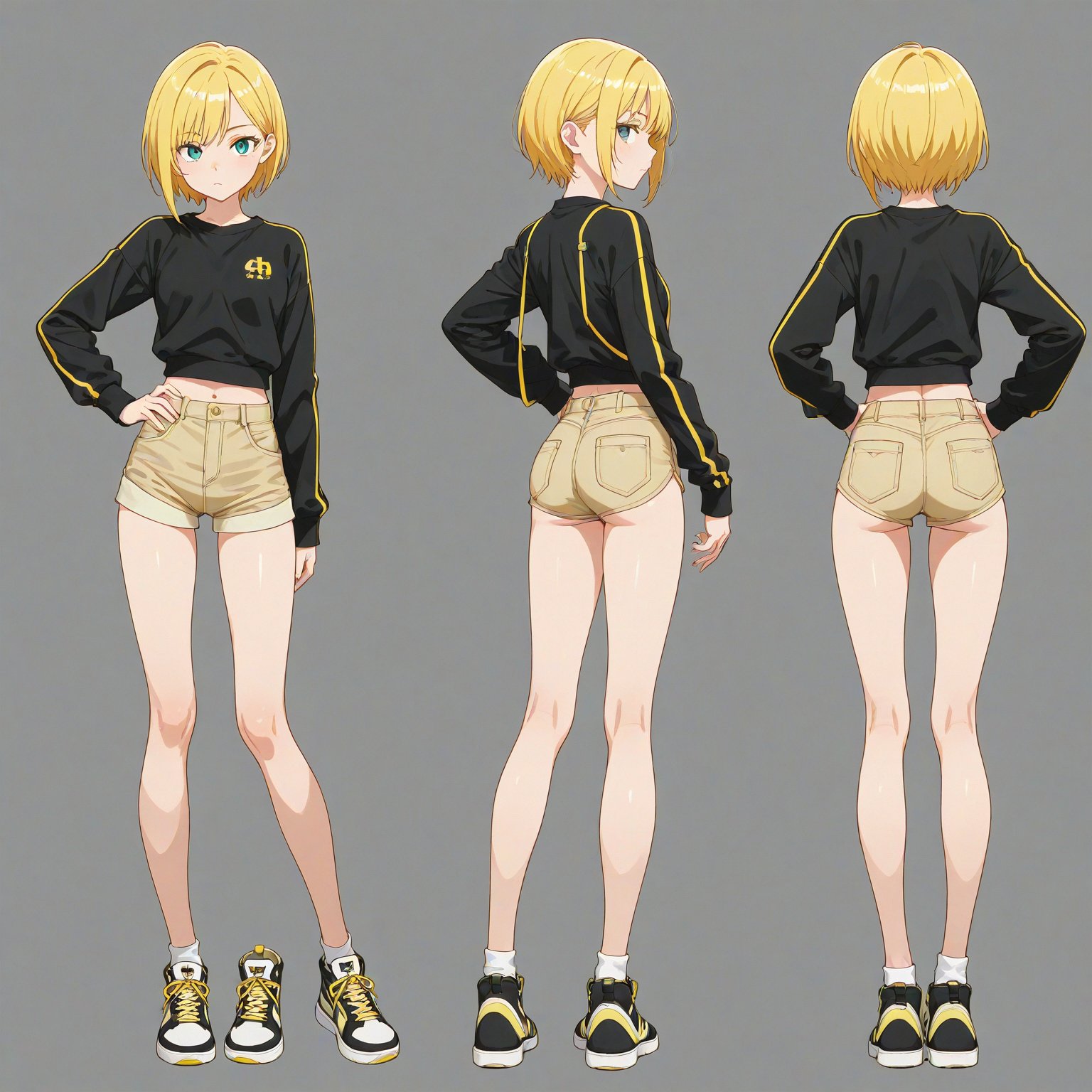 Hip hop fashion,  turnaround,  full body by 幽鬼処刑人２年目 on Tensor.Art