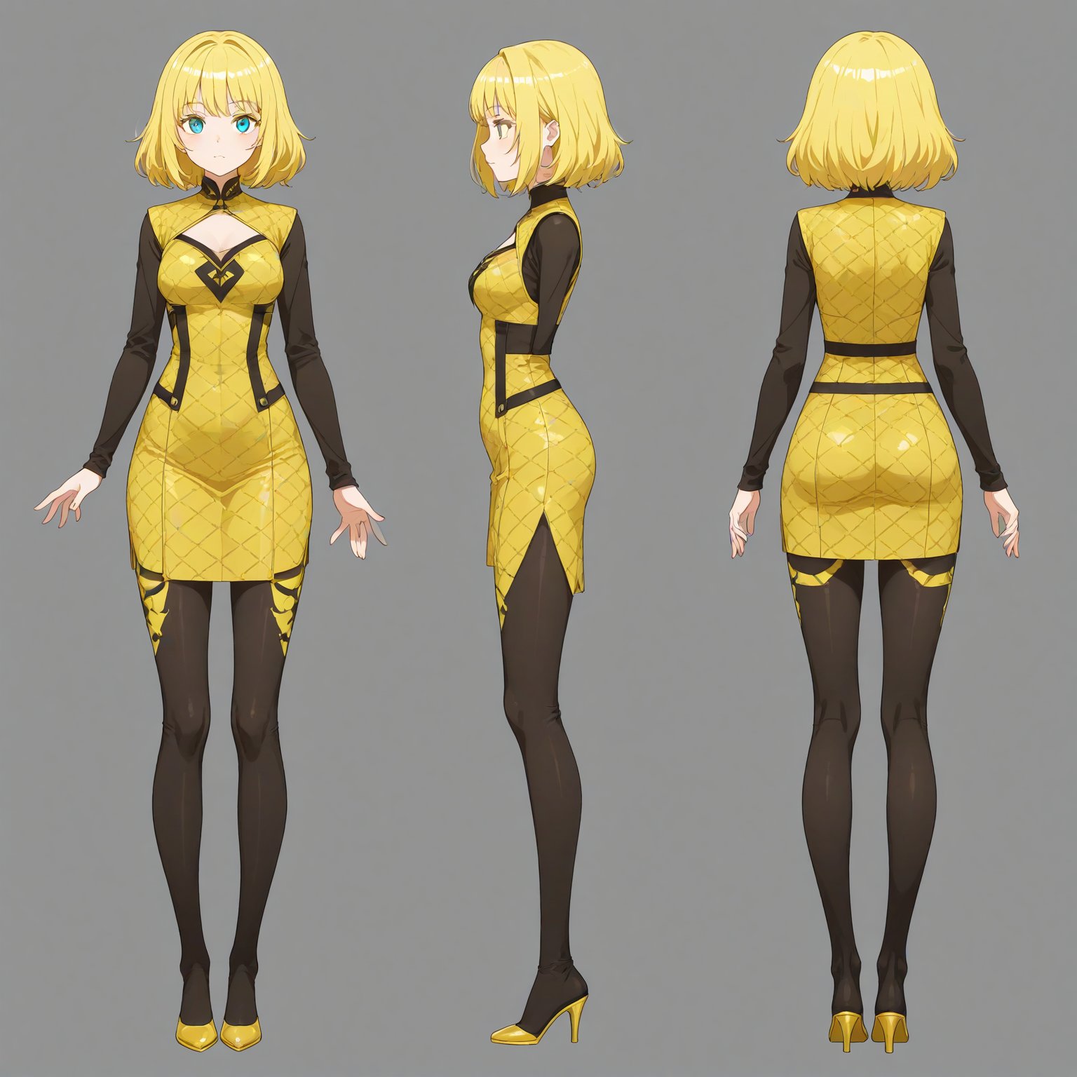 1960-1969 fashion,  turnaround,  simple background by 幽鬼処刑人２年目 on Tensor.Art