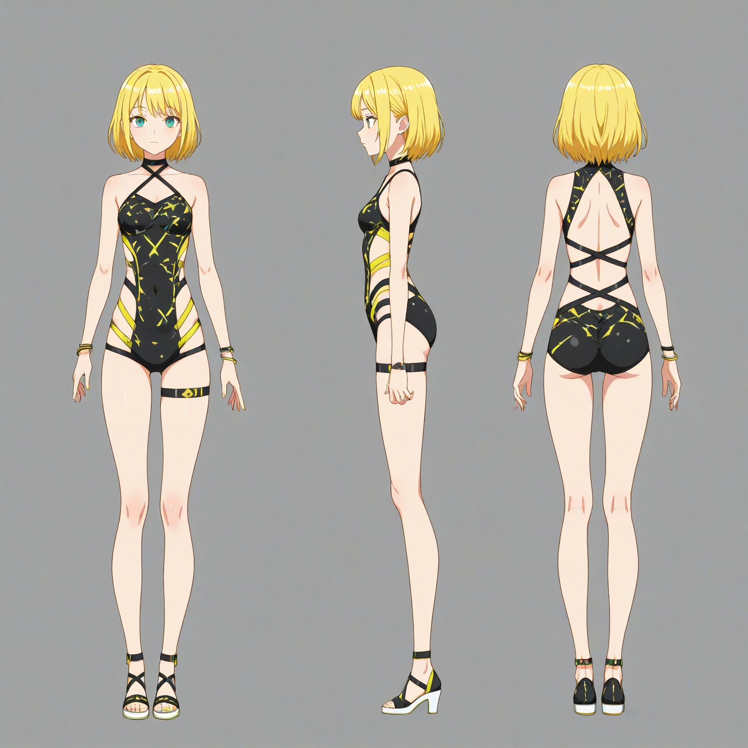 Rave party fashion,  turnaround,  full body by 幽鬼処刑人２年目 on Tensor.Art