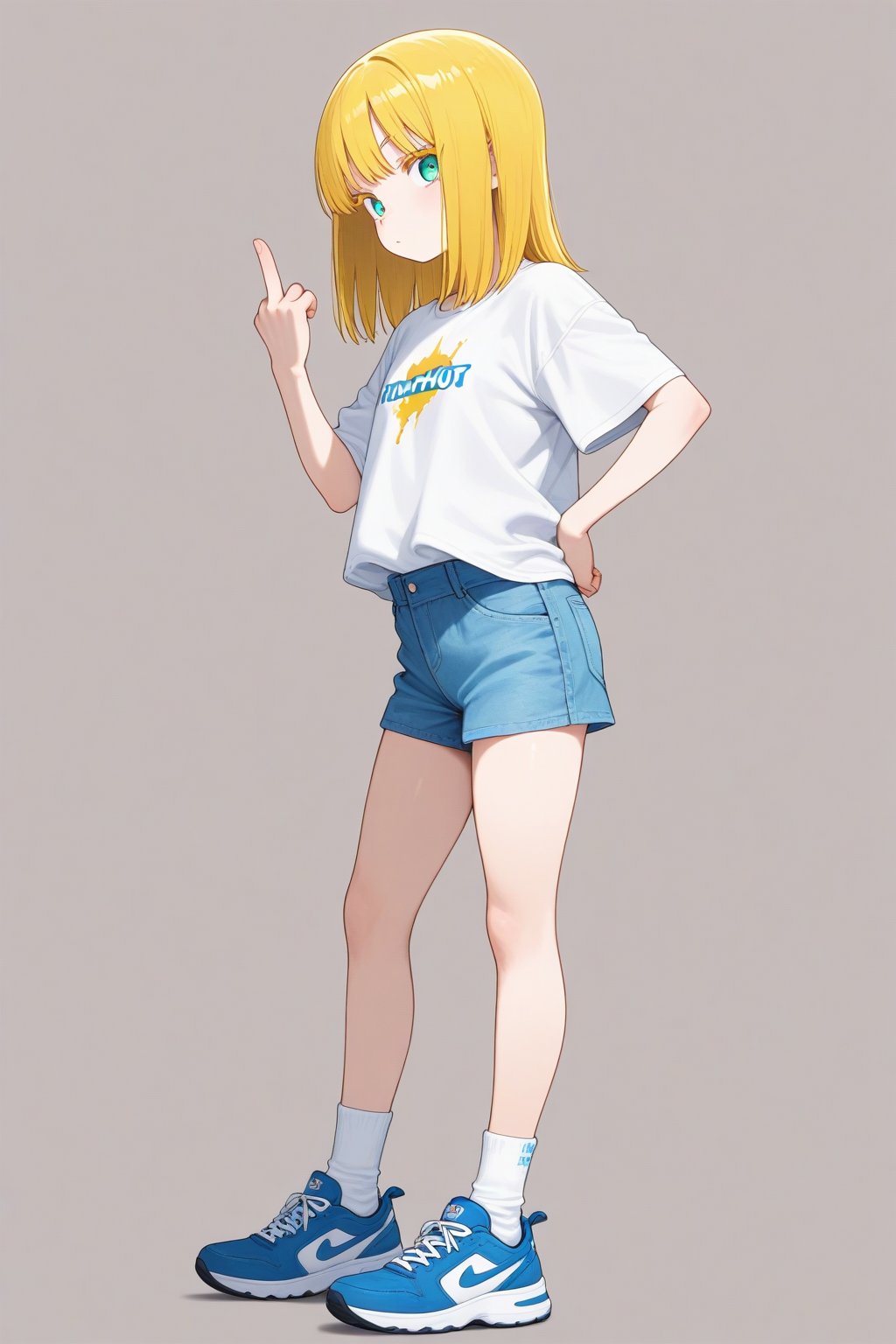 Middle finger,  1girl,  medium hair by 幽鬼処刑人２年目 on Tensor.Art