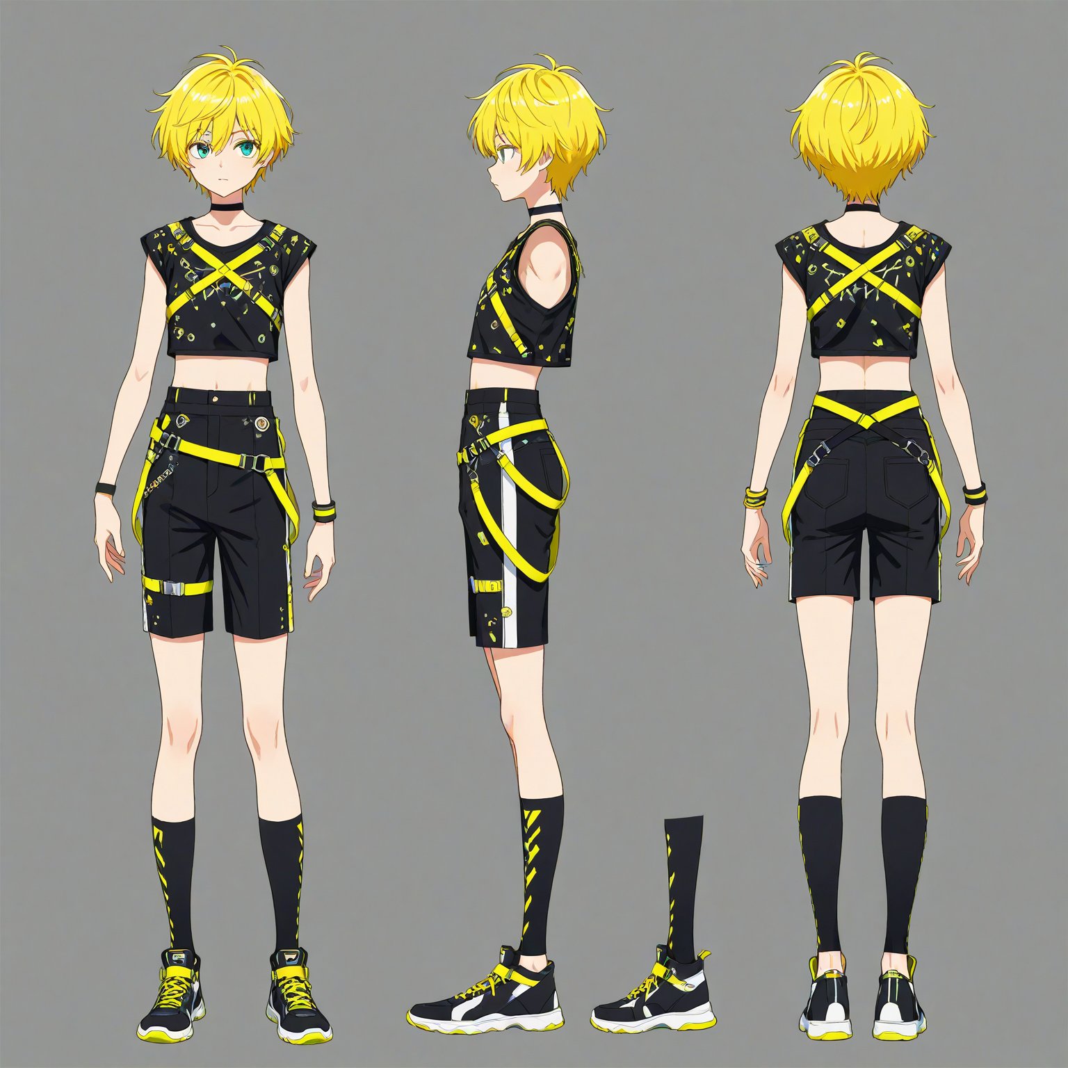 Rave party fashion,  turnaround,  full body by 幽鬼処刑人２年目 on Tensor.Art