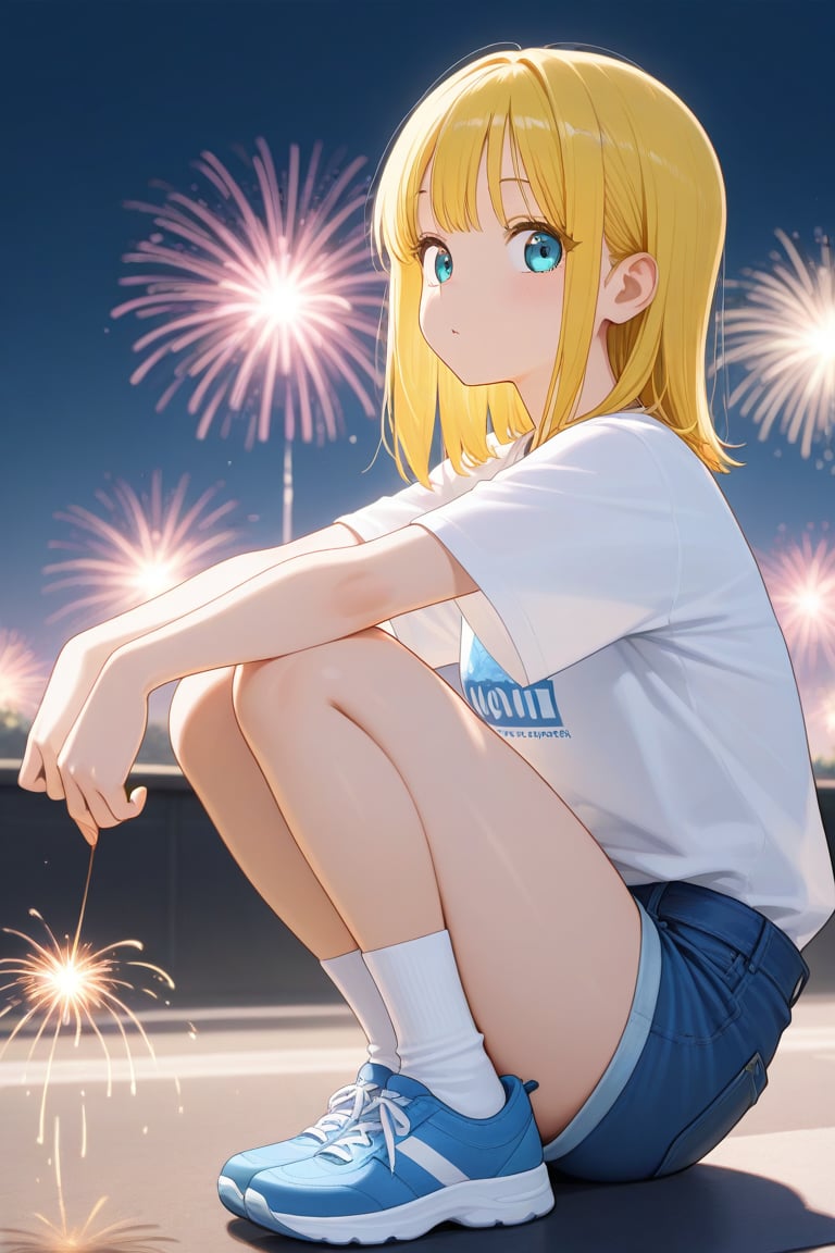 Fireworks,  1girl,  medium hair by 幽鬼処刑人２年目 on Tensor.Art