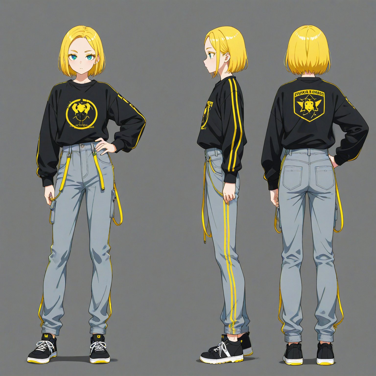 Hip hop fashion,  turnaround,  full body by 幽鬼処刑人２年目 on Tensor.Art