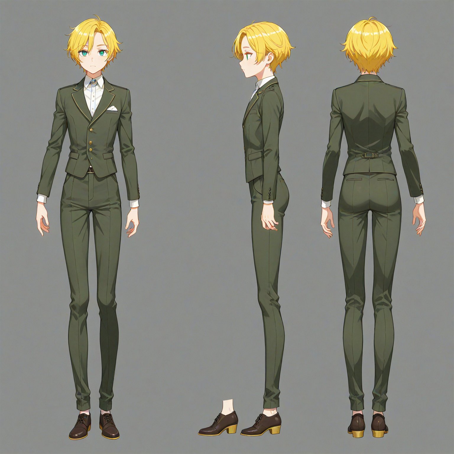 1950-1959 fashion,  turnaround,  simple background by 幽鬼処刑人２年目 on Tensor.Art