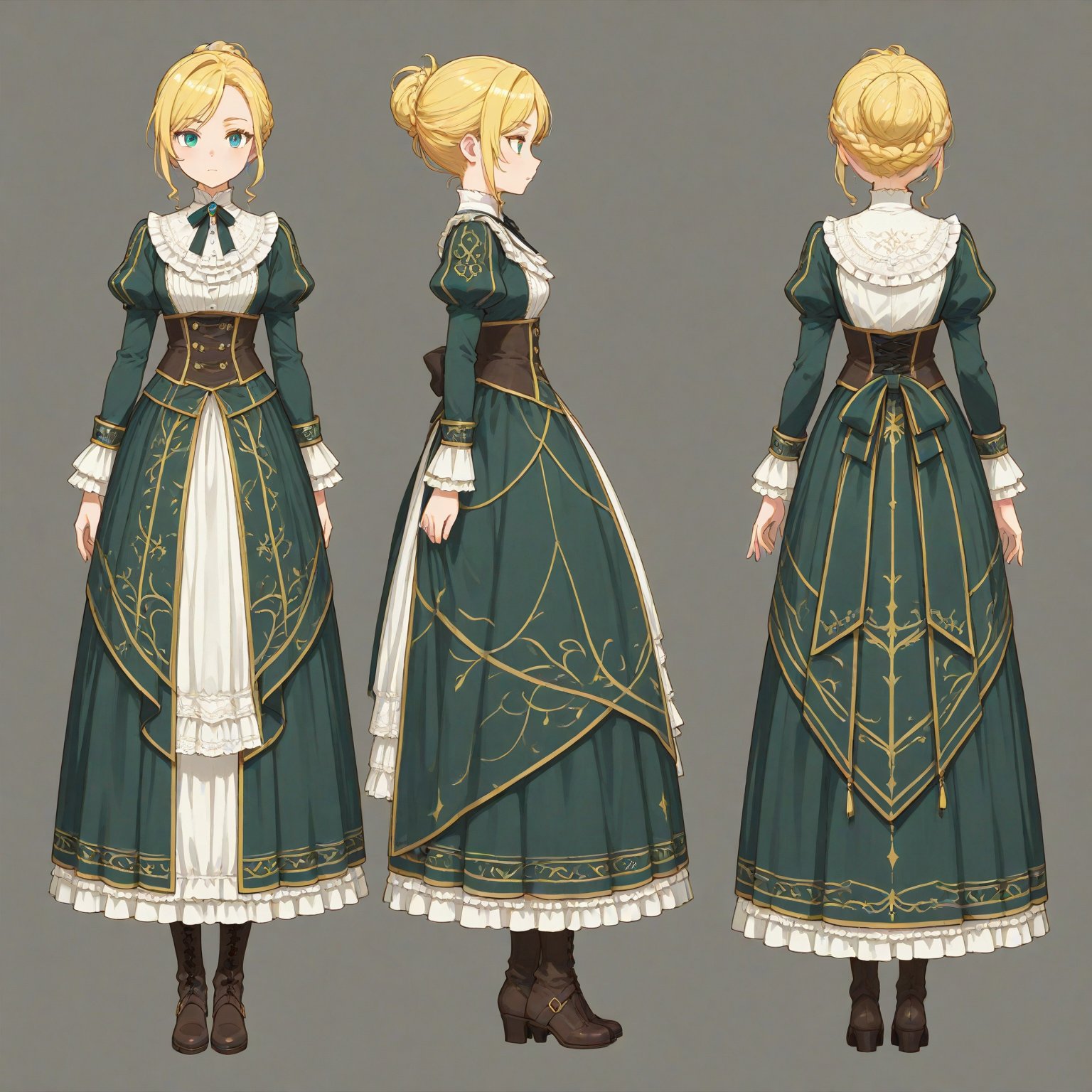 Aristocratic clothes,  turnaround,  simple background by 幽鬼処刑人２年目 on Tensor.Art