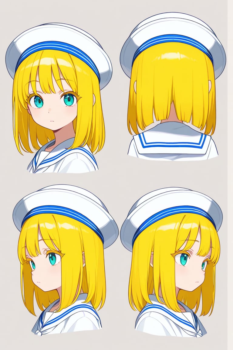 Pork pie sailor hat,  portrait,  reference sheet by 幽鬼処刑人２年目 on Tensor.Art