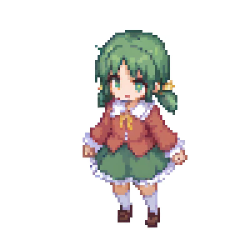 1girl,  pixel art,  (green hair by 幽鬼処刑人２年目 on Tensor.Art