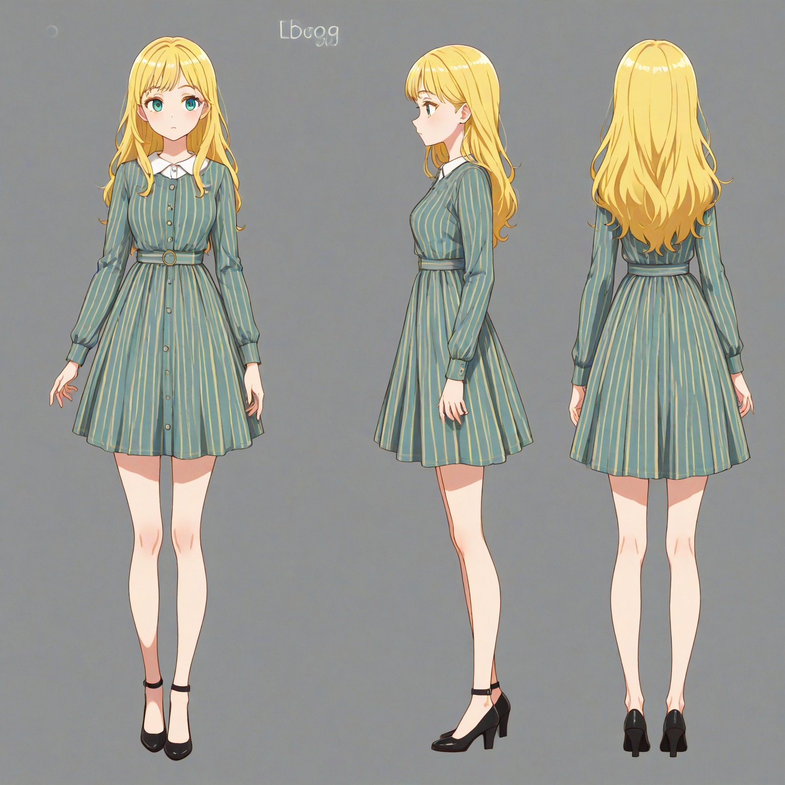 1950-1959 fashion,  turnaround,  simple background by 幽鬼処刑人２年目 on Tensor.Art