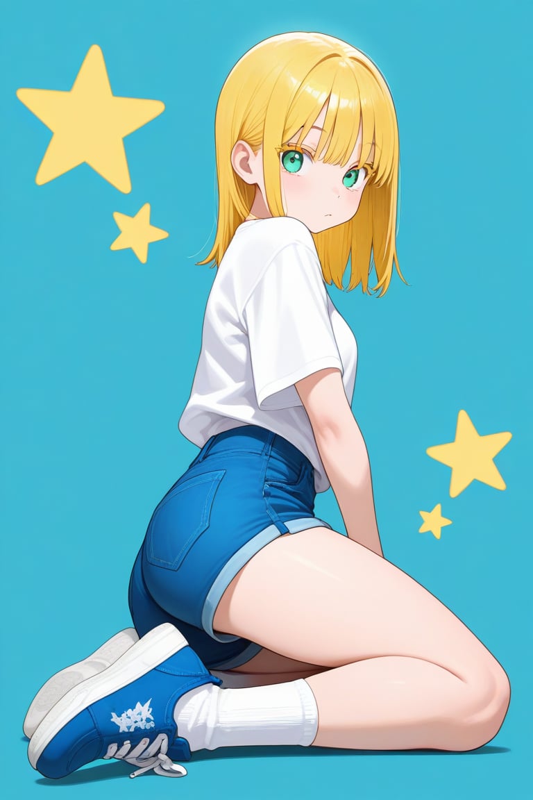 Star symbol background,  1girl,  medium hair by 幽鬼処刑人２年目 on Tensor.Art