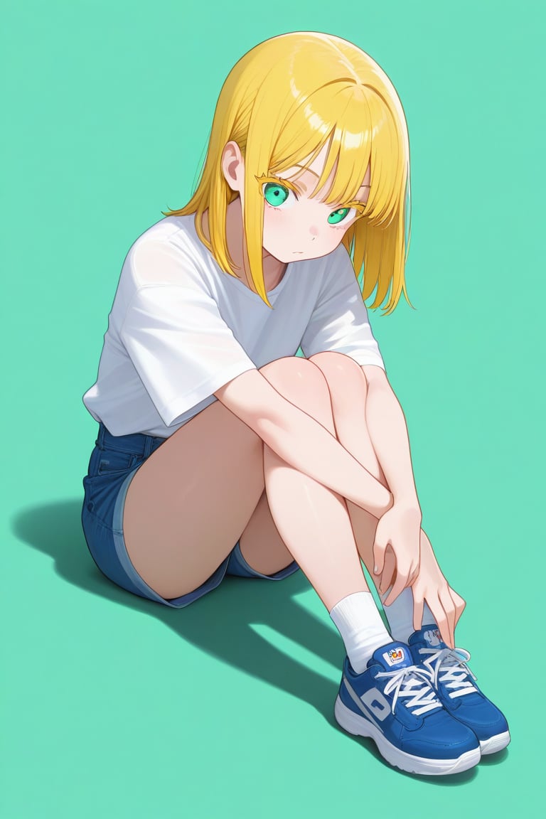 Green background,  1girl,  medium hair by 幽鬼処刑人２年目 on Tensor.Art