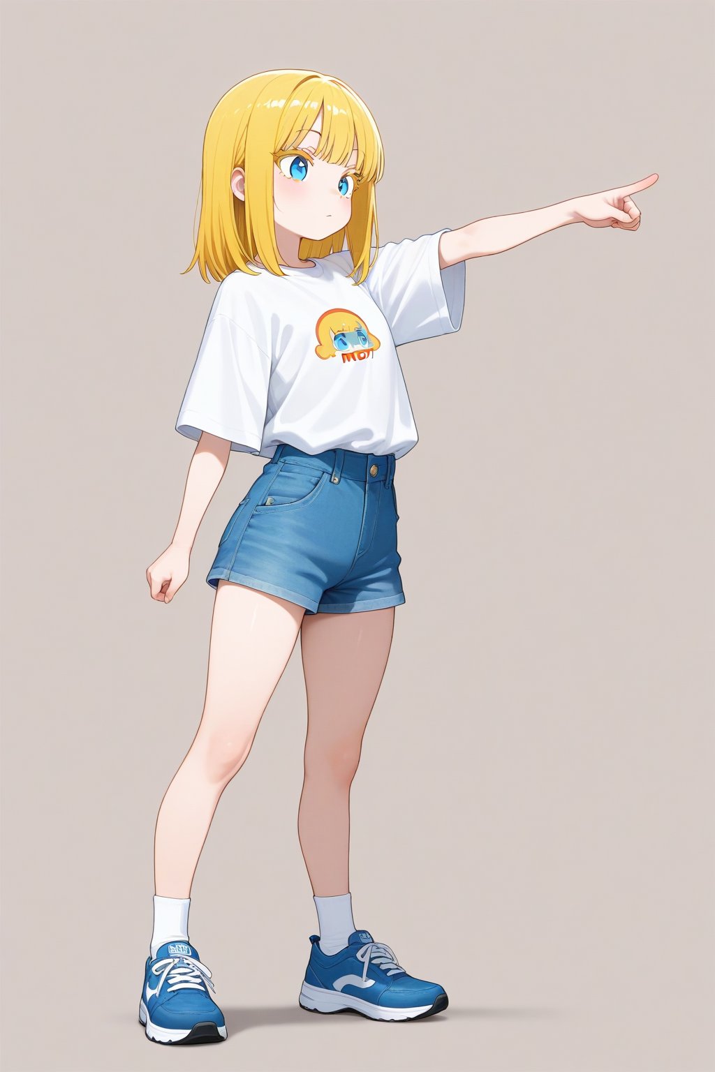 Pointing,  1girl,  medium hair by 幽鬼処刑人２年目 on Tensor.Art