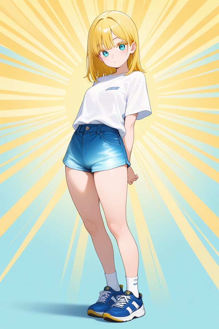 Sunburst background,  1girl,  medium hair by 幽鬼処刑人２年目 on Tensor.Art
