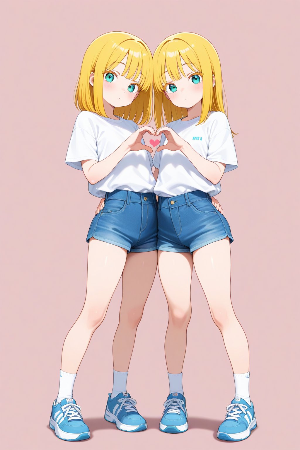 Heart hands duo,  1girl,  medium hair by 幽鬼処刑人２年目 on Tensor.Art