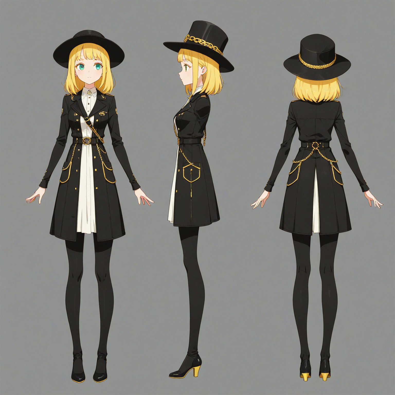 1970-1979 fashion,  Headwear,  turnaround by 幽鬼処刑人２年目 on Tensor.Art