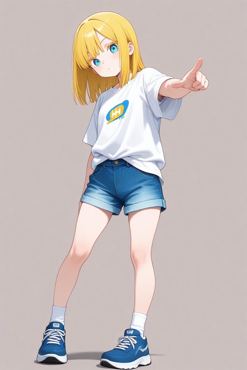 Pointing at viewer,  1girl,  medium hair by 幽鬼処刑人２年目 on Tensor.Art