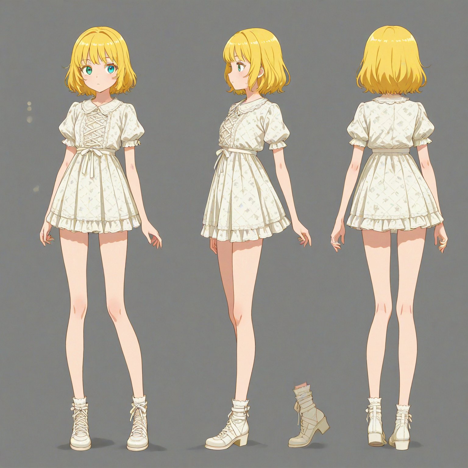 2000-2009 fashion,  turnaround,  simple background by 幽鬼処刑人２年目 on Tensor.Art