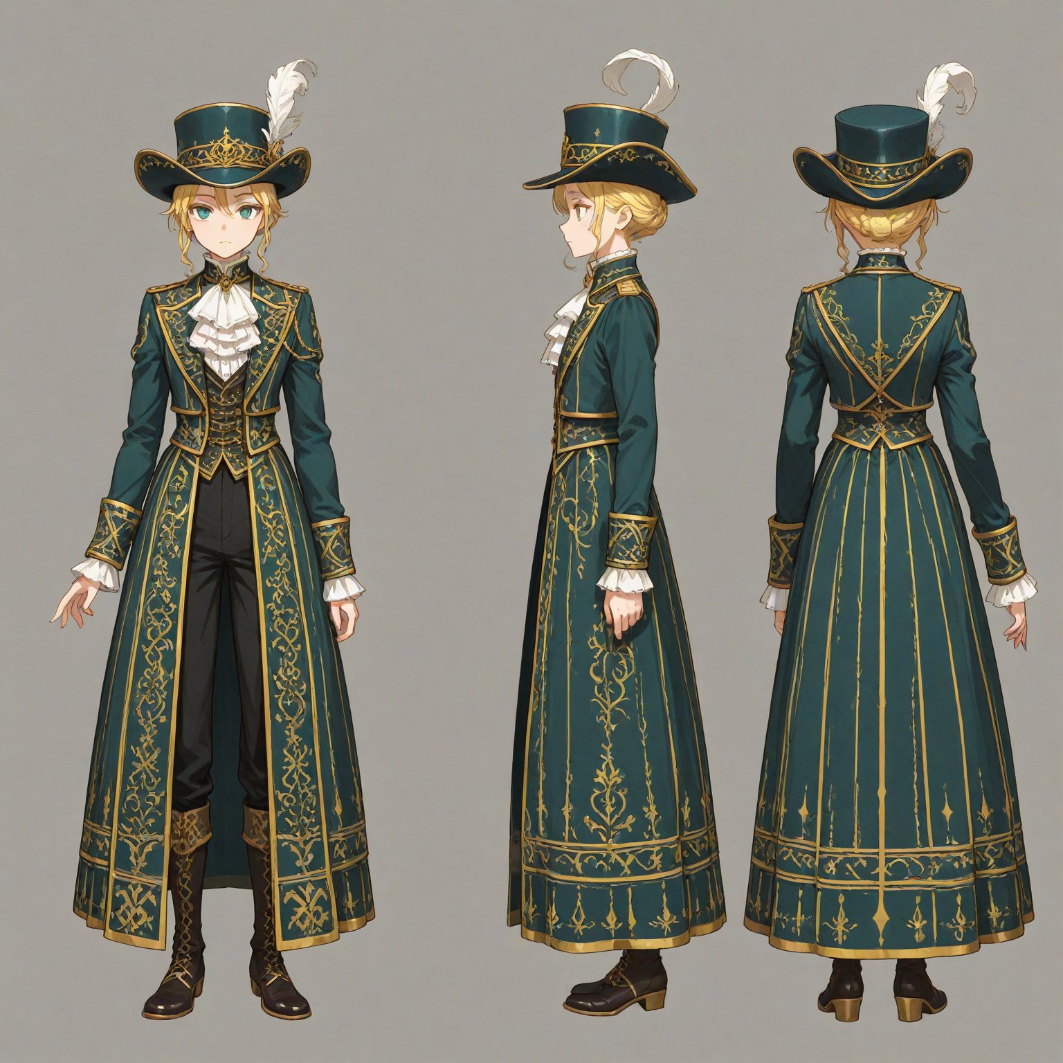 Aristocratic clothes,  Headwear,  turnaround by 幽鬼処刑人２年目 on Tensor.Art