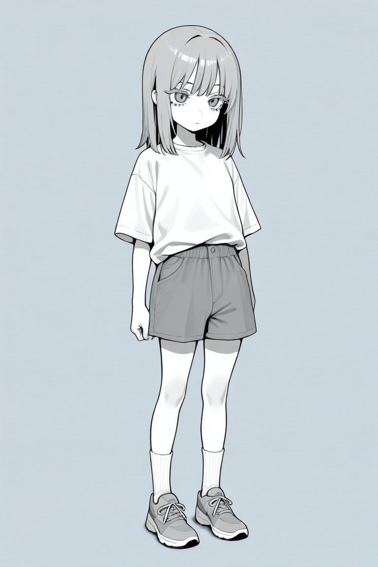 (((((Greyscale))))),  Colored background,  1girl by 幽鬼処刑人２年目 on Tensor.Art