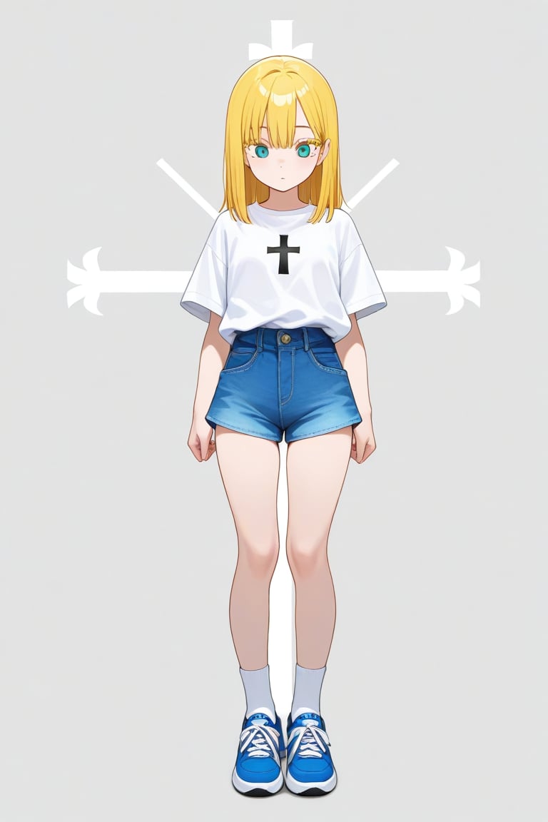 (((((Cross background))))),  1girl,  medium hair by 幽鬼処刑人２年目 on Tensor.Art