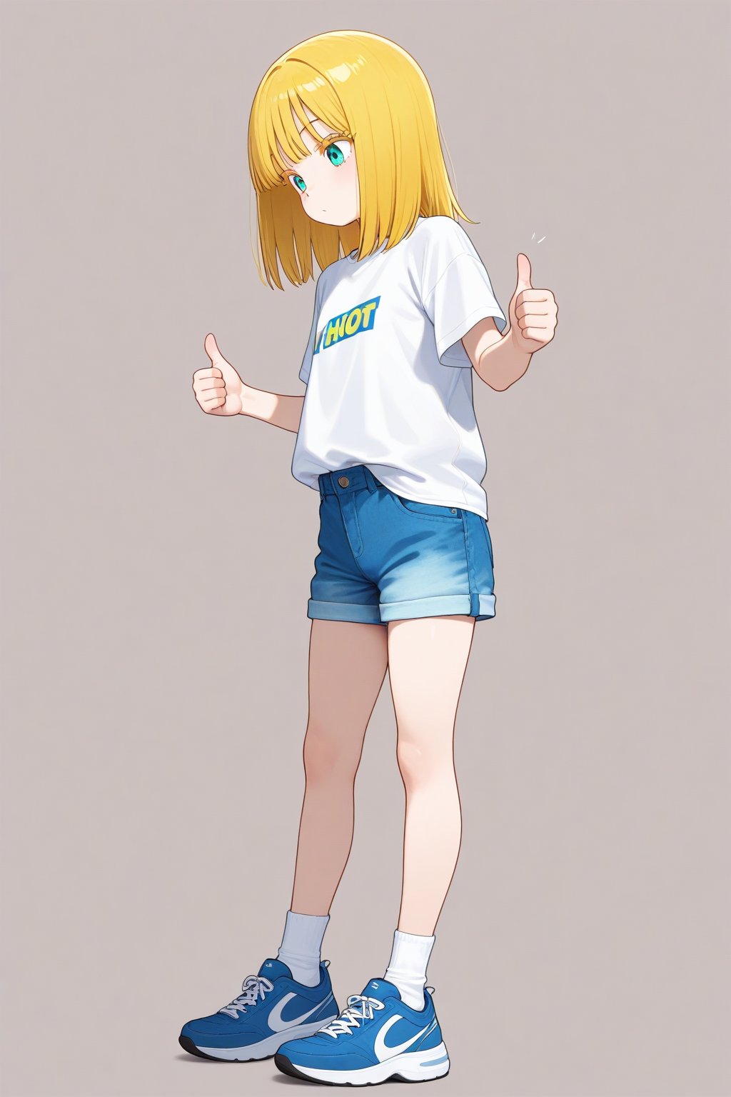 Double thumbs up,  1girl,  medium hair by 幽鬼処刑人２年目 on Tensor.Art