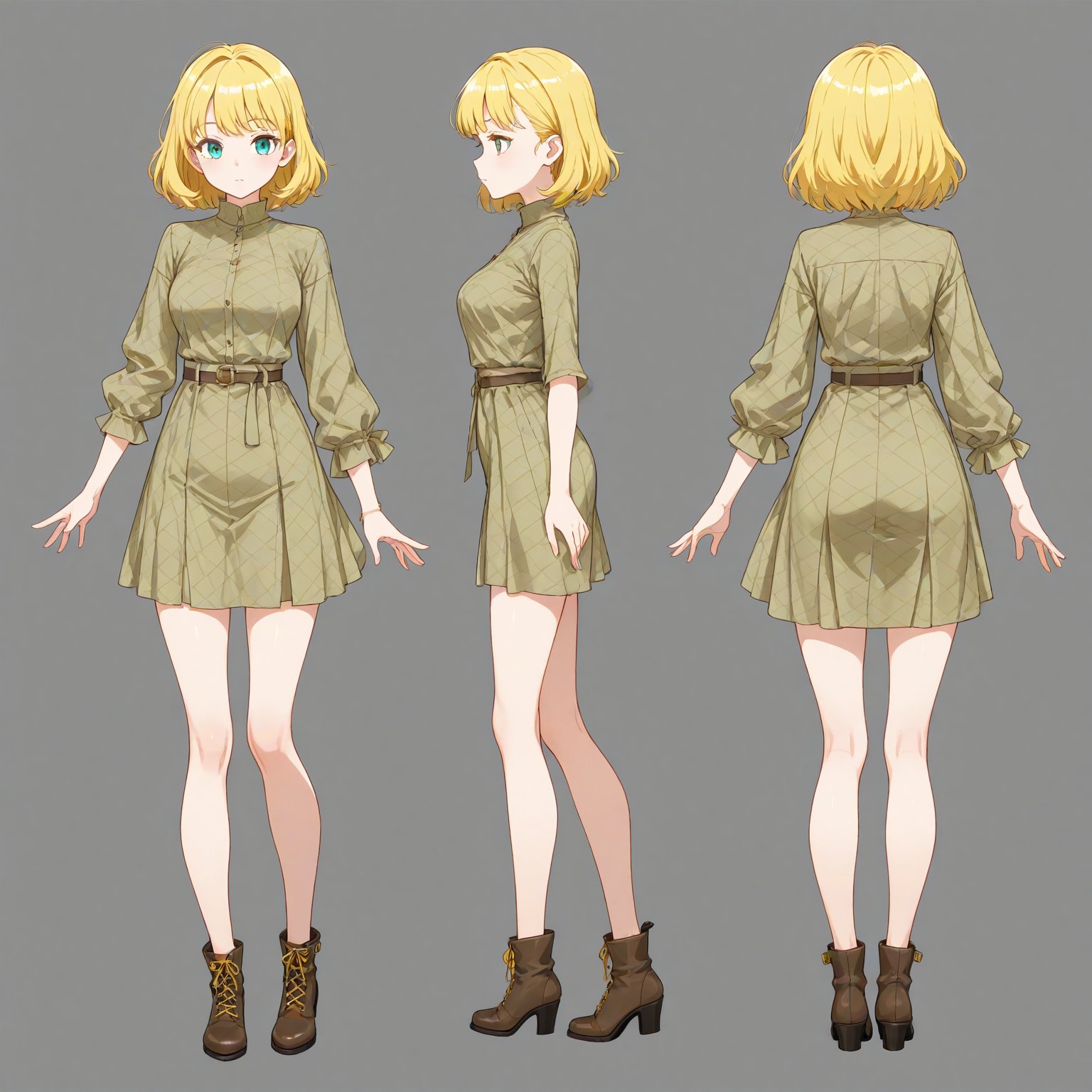 1960-1969 fashion,  turnaround,  simple background by 幽鬼処刑人２年目 on Tensor.Art