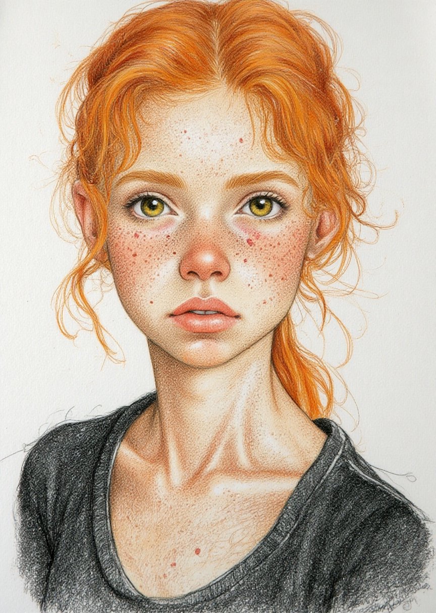 a ginger woman,  close-up,  thin by elenere on Tensor.Art