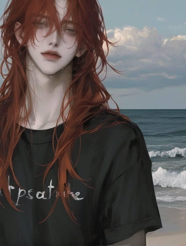 solo,  long hair,  shirt by Kitsune on Tensor.Art