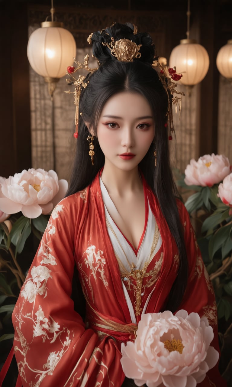 an ancient oriental beauty,  has a delicate face,  three-dimensional and exquisite facial features by user_883155931863491...