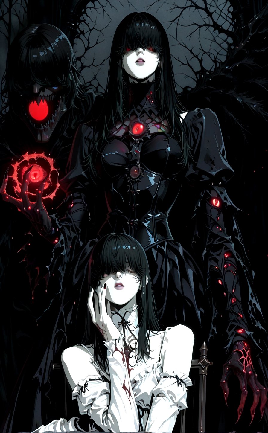 (ethereal dark tale by Tim Sale),  young anime yurei girl,  hazel eyes by Emreya on Tensor.Art