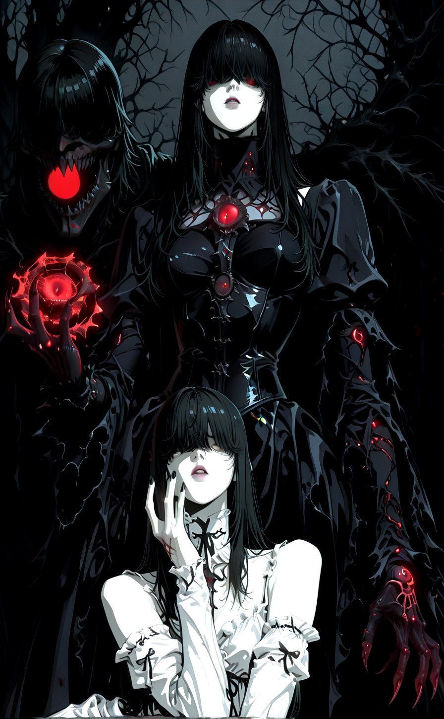 (ethereal dark tale by Tim Sale),  young anime yurei girl,  hazel eyes by 小天使 on Tensor.Art