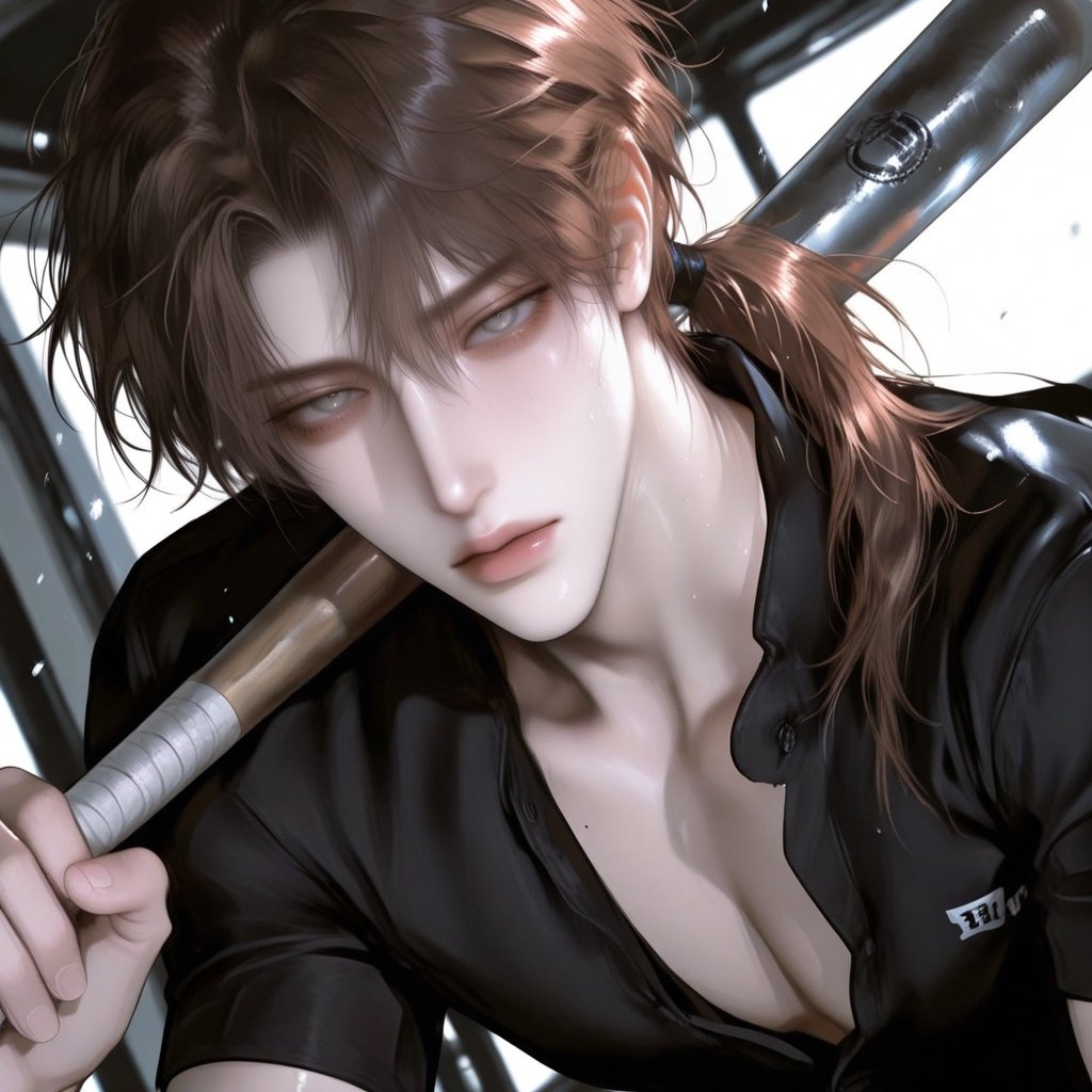1 boy solo,  with,  long brown hair by Ssss on Tensor.Art