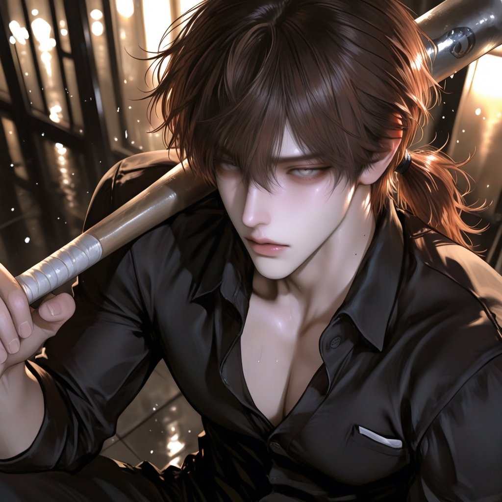 1 boy solo,  with,  long brown hair by Ssss on Tensor.Art