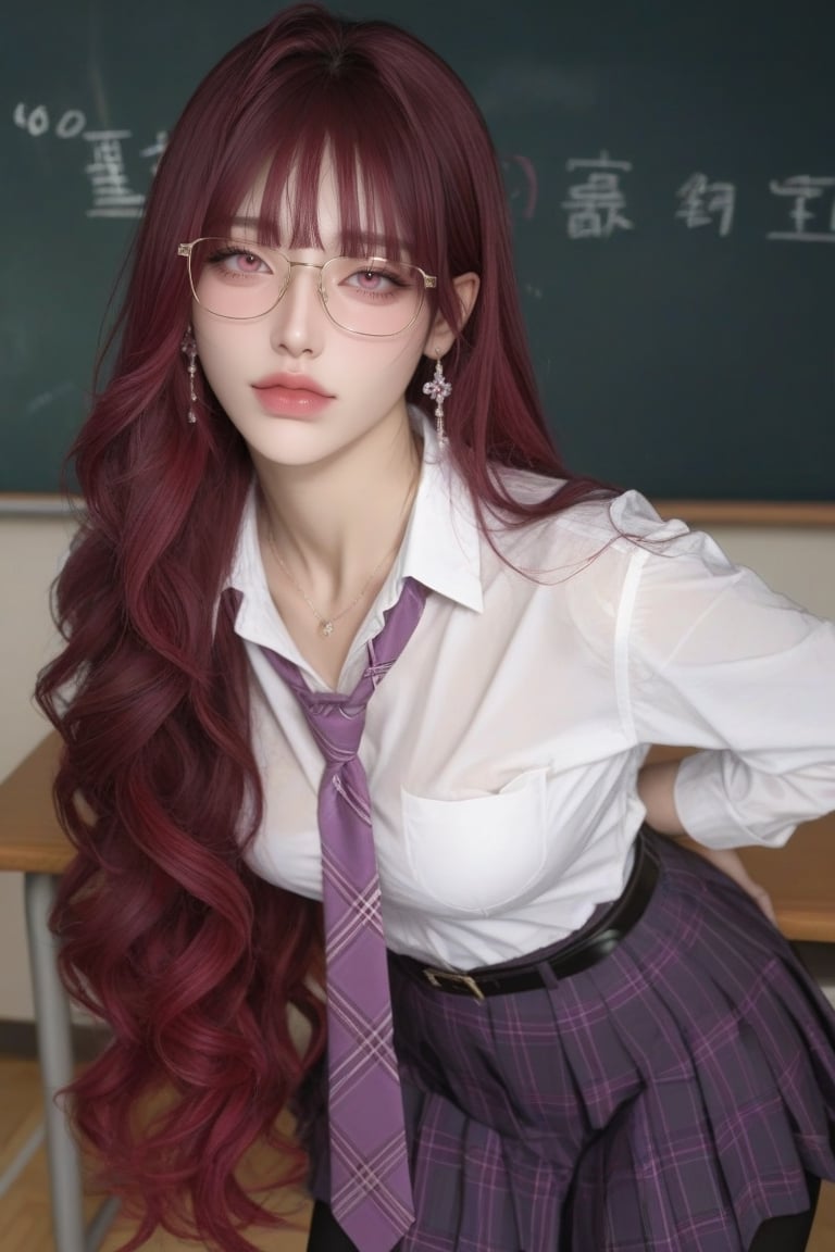 ((1 Woman)) ((1 Woman)) ((Long Purple-Red Hair Woman with Raspberry Highlights)) Long Purple-Red Hair Woman with Raspberry...
