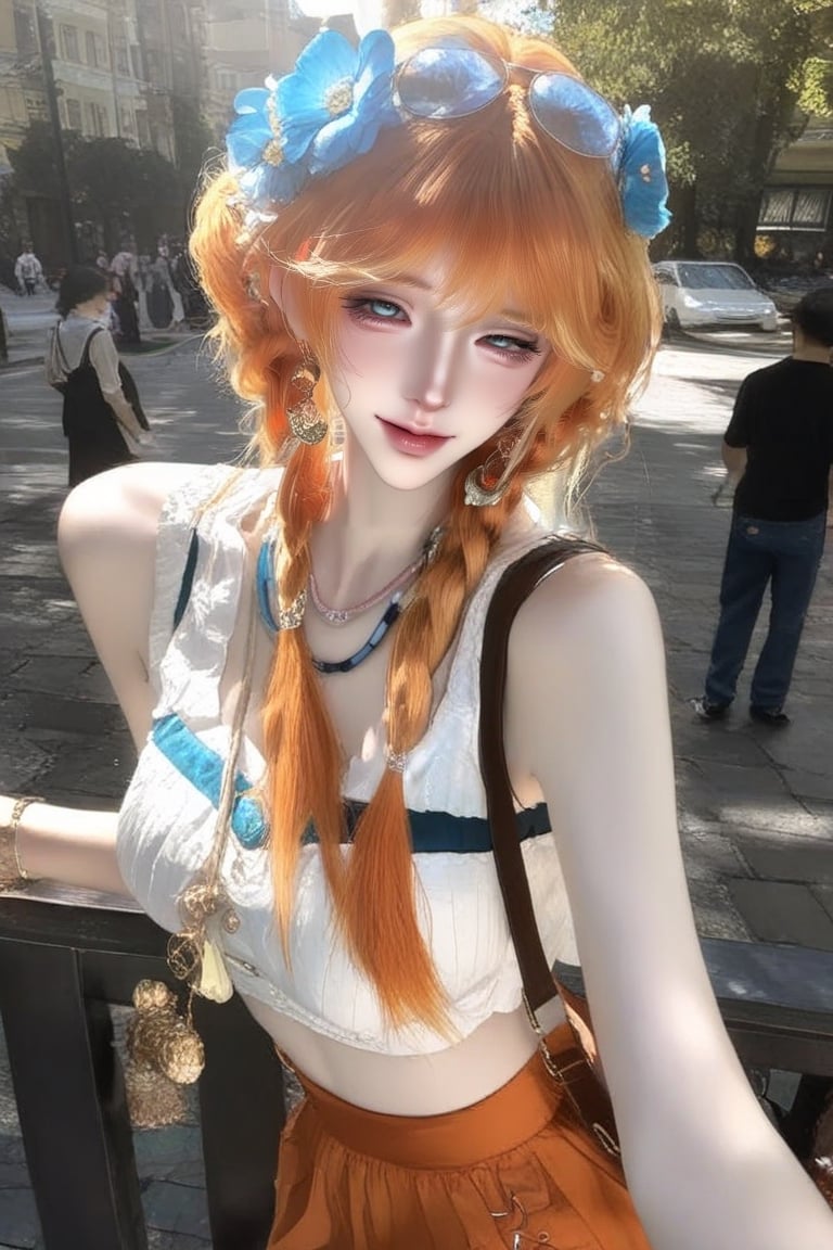 (1 female),  a young woman with a playful and confident expression,  slightly smiling by ‧˚꒰ 檸檬 ୭ ˚. ᵎᵎ on Tensor.Art