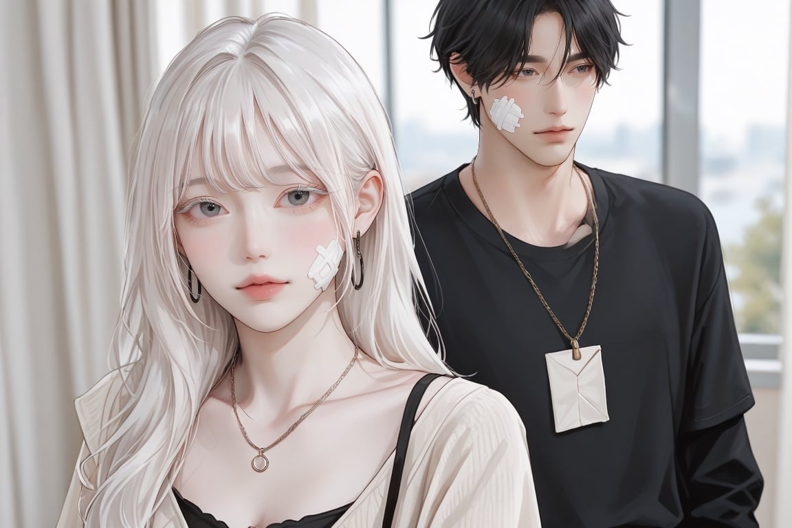 a handsome young man with short black hair,  black eyes,  wearing a black shirt by Kate on Tensor.Art