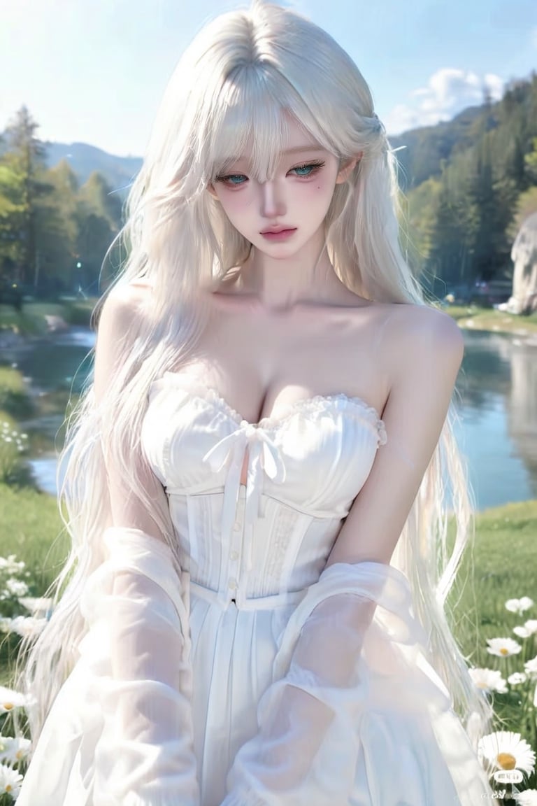 A beautiful young woman with a sweet,  gentle face,  clear complexion by Blue on Tensor.Art