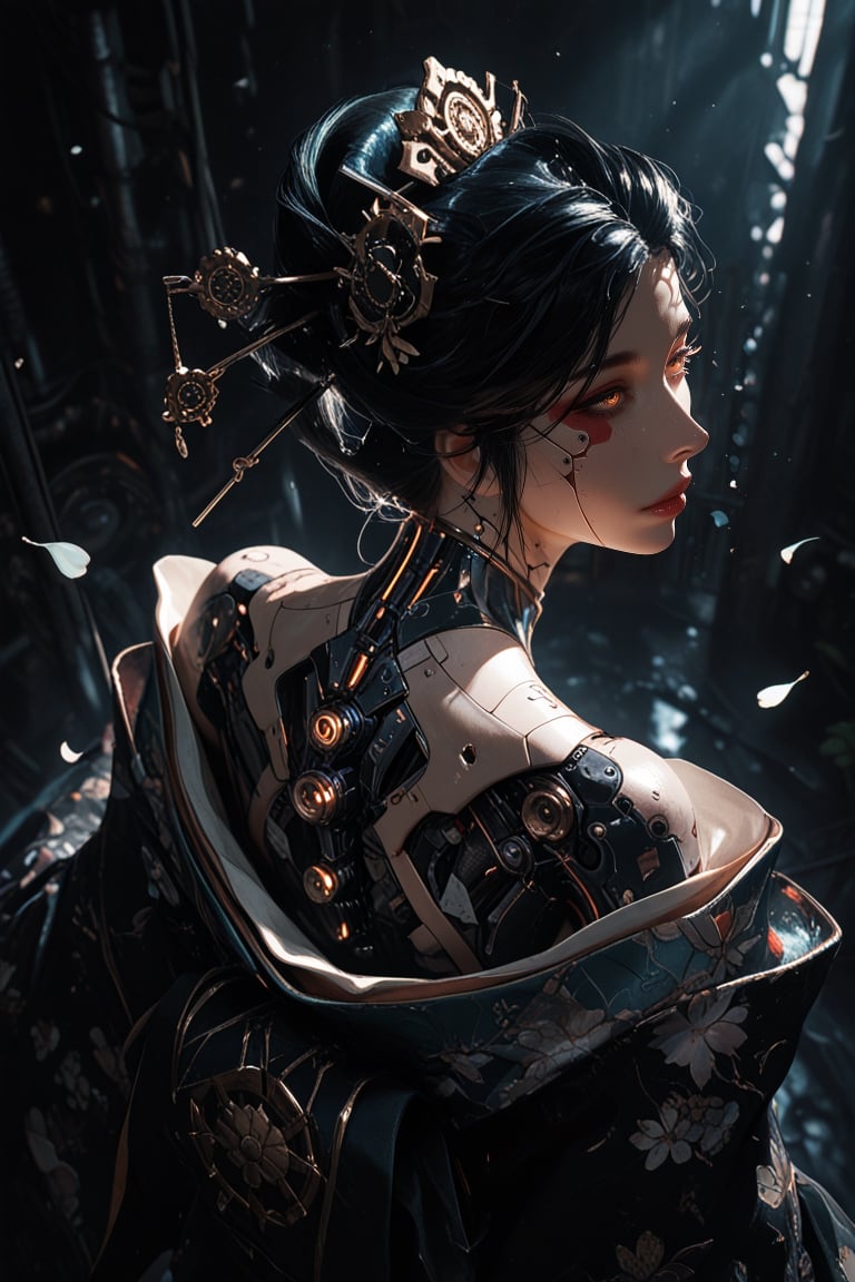 1girl,  cybernetic geisha android,  cyberpunk anime by user_937204559451839036 on Tensor.Art