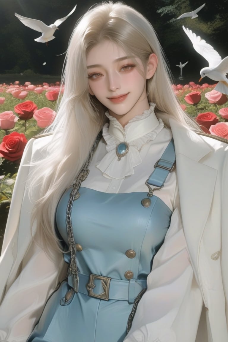 Attire/Uniform: A deep blue,  gold-trimmed formal uniform,  exuding elegance and the orderly demeanor of a high-ranking mi...