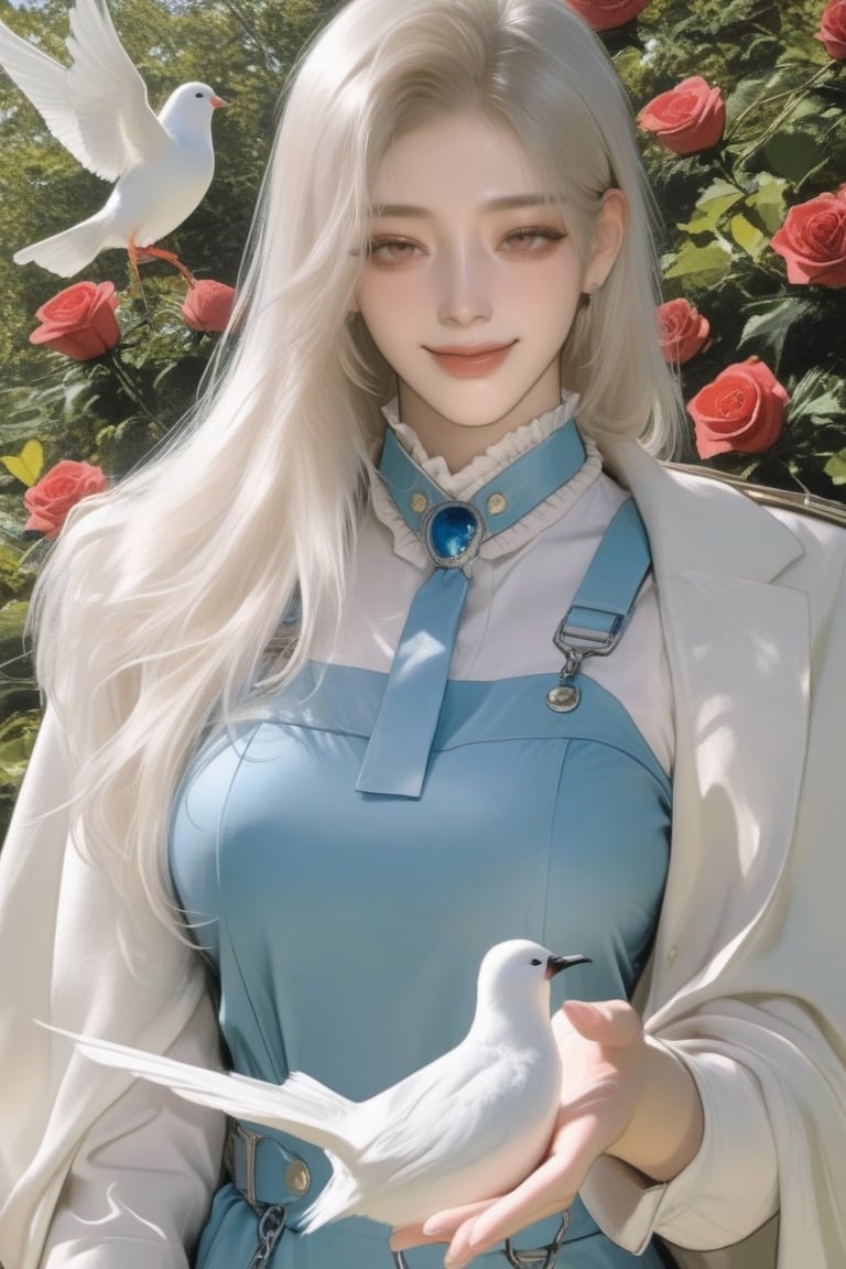 Attire/Uniform: A deep blue,  gold-trimmed formal uniform,  exuding elegance and the orderly demeanor of a high-ranking mi...