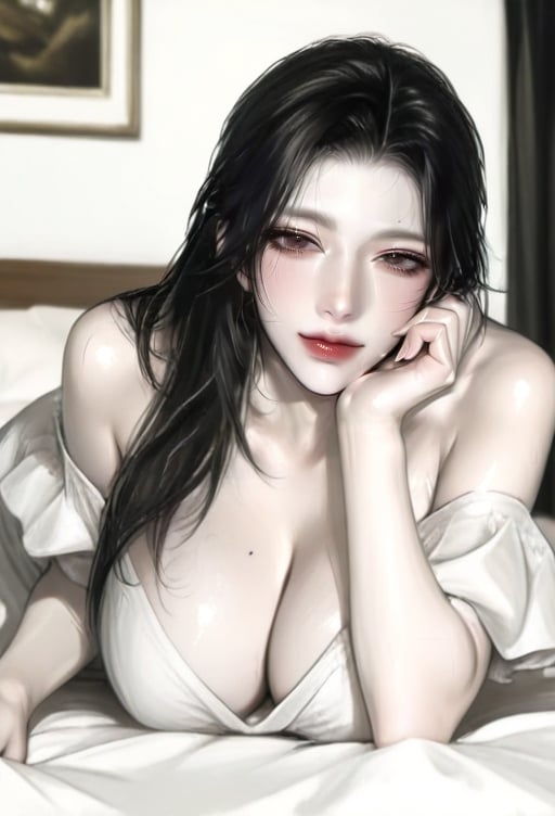 A 22-year-old woman with long black hair,  fair skin,  a beautiful face by user_940582983948049614 on Tensor.Art