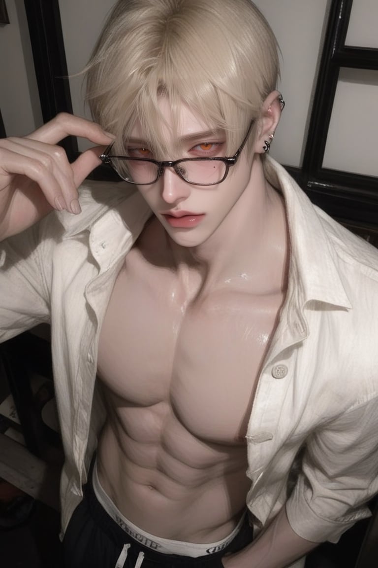 1boy,  long wolf cut hairstyle,  blonde hair by mejikojang on Tensor.Art