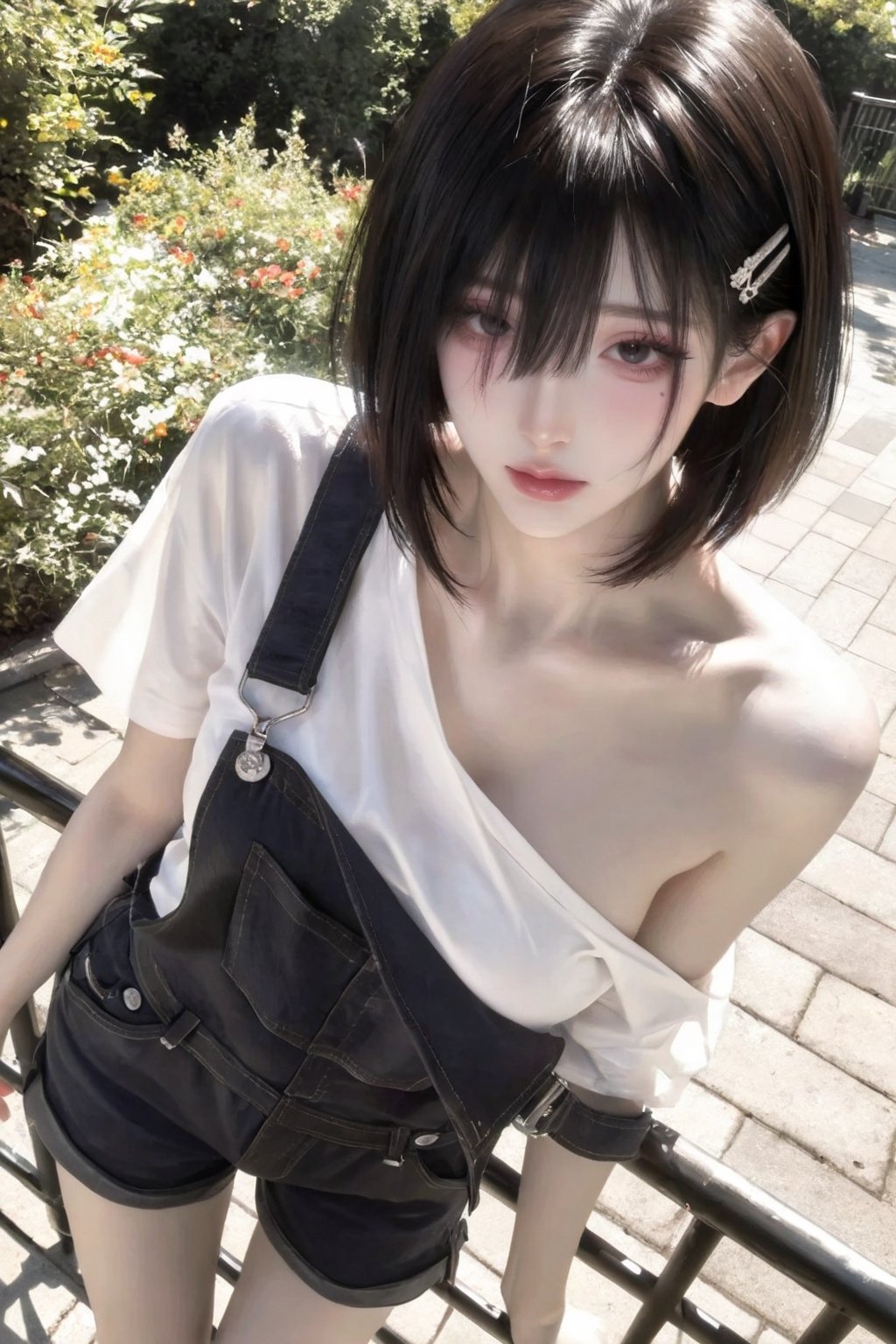 1. A beautiful young woman with a sweet yet mature look,  pale radiant skin,  bishounen-style eyes (black eyes) by 𝒯𝑜𝓃�...
