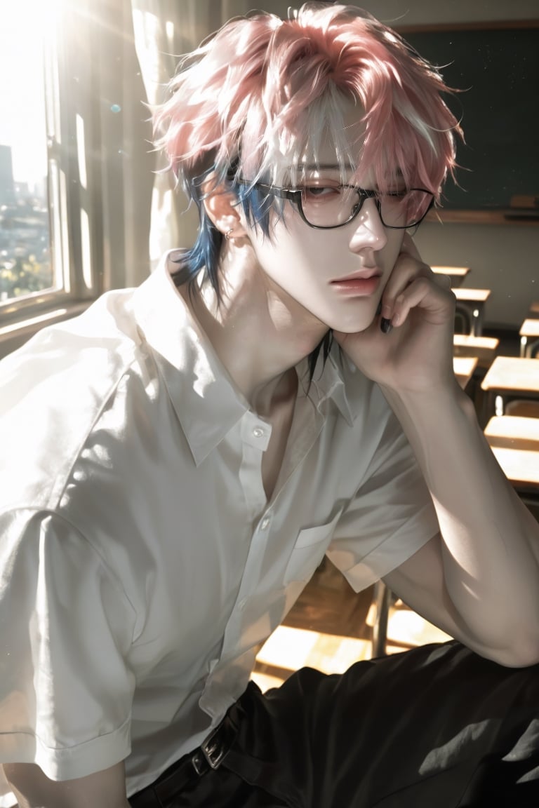 male focus,  one eye closed,  sleeves rolled up by ต้อดกะต้อด on Tensor.Art