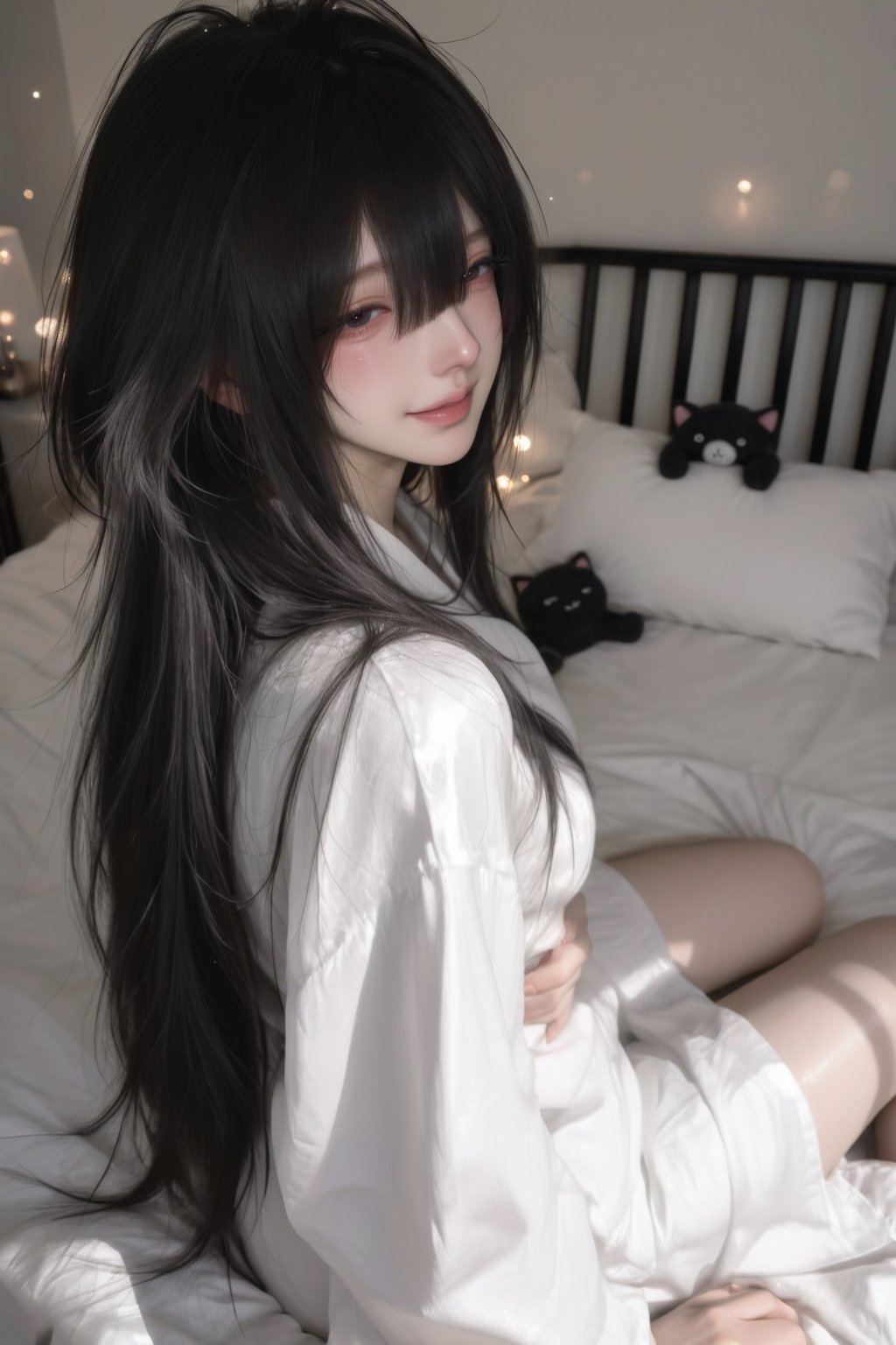Quantity: 1girl,  solo Hair: Long hair,  (jet black hair) by Sin on Tensor.Art